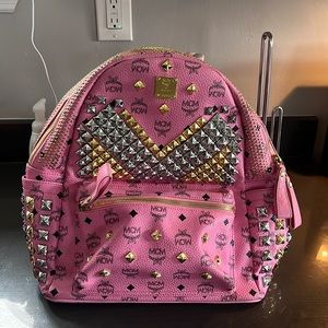 Pink mcm book bag